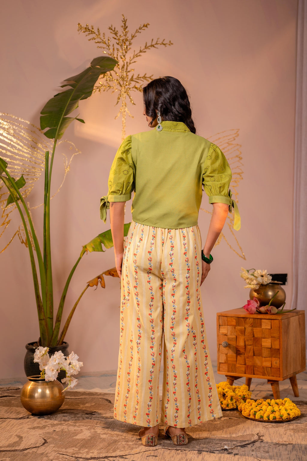 Juniper Palm Muse Beige Co-Ord Set