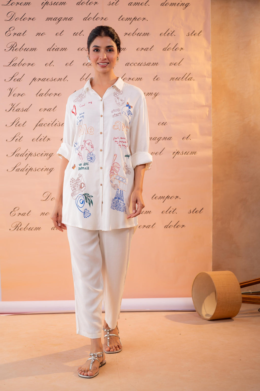 Juniper Cotton Scribble Muse Co-Ord Set
