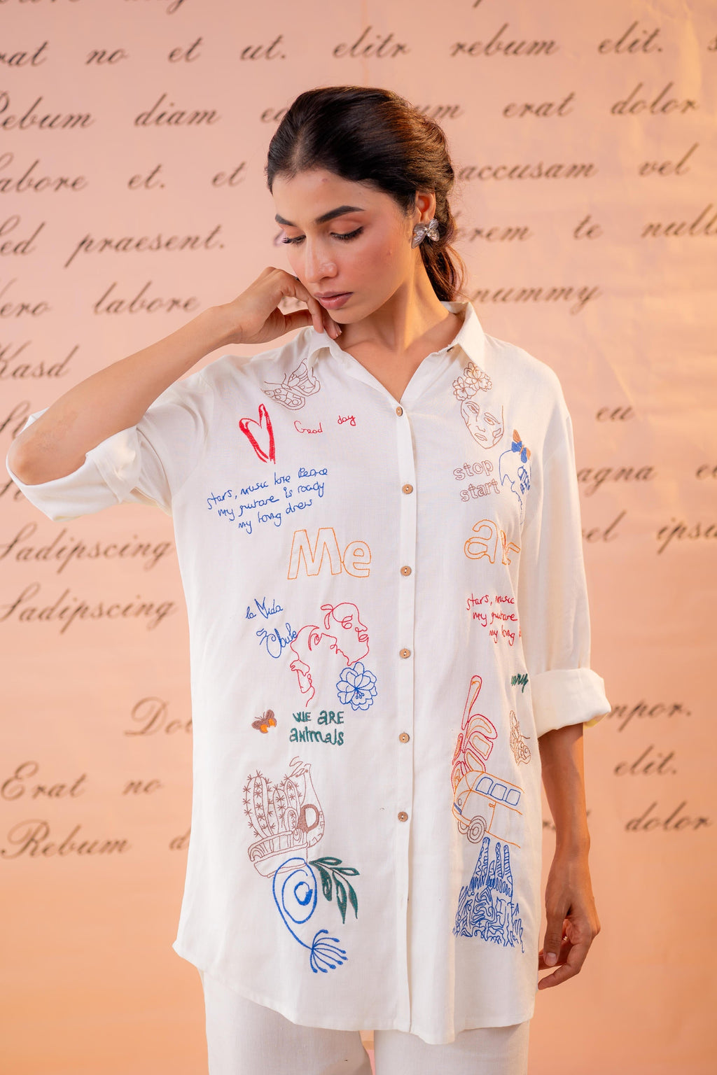 Juniper Cotton Scribble Muse Co-Ord Set