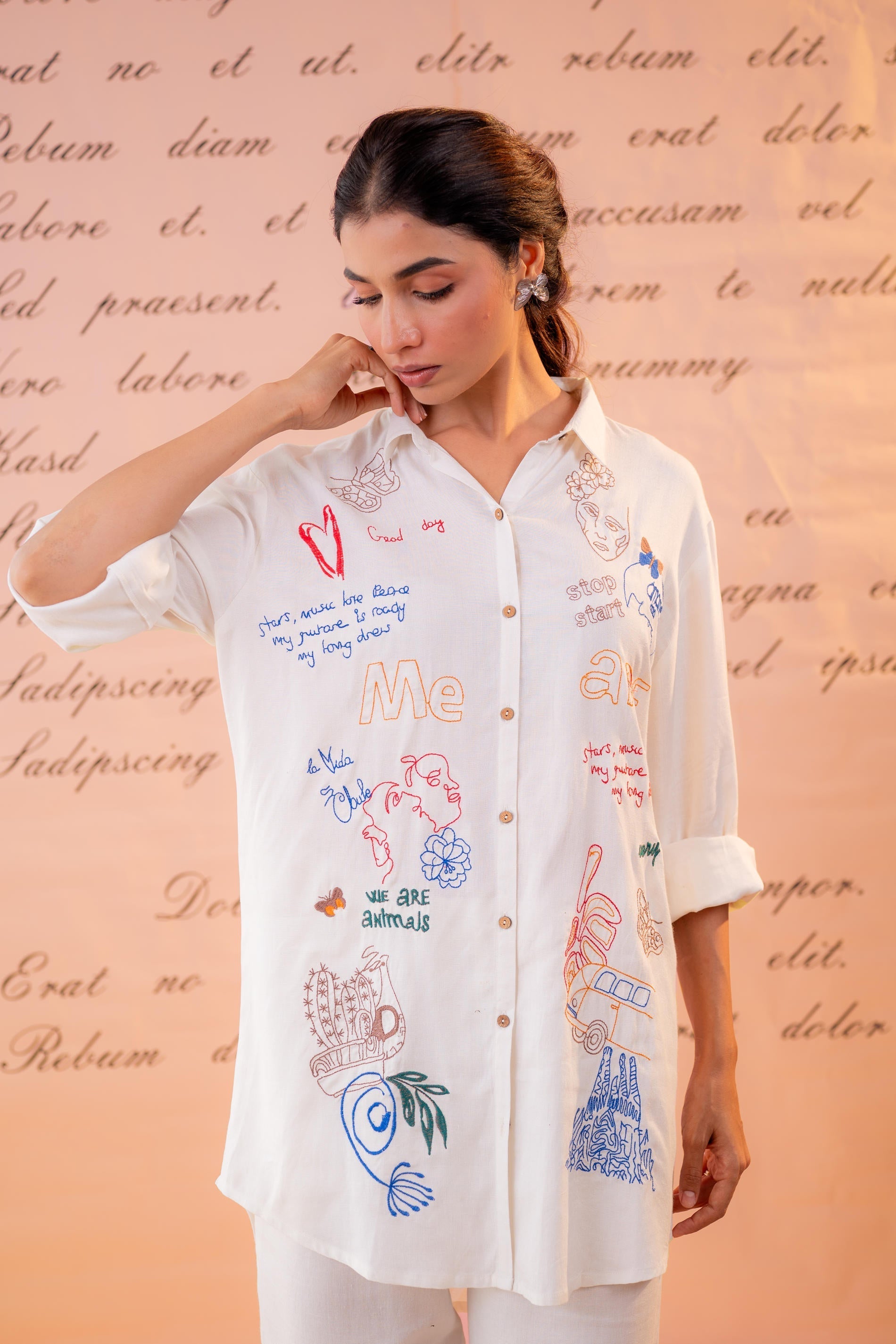 Juniper Cotton Scribble Muse Co-Ord Set