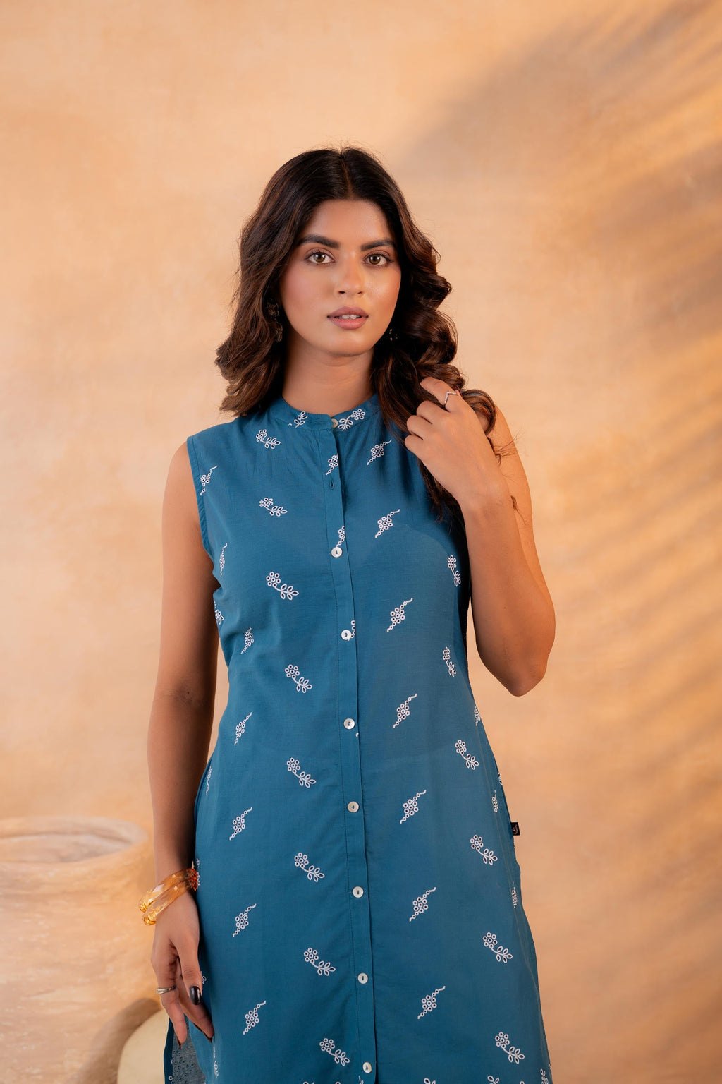 Juniper Indigo Bloom Border Kurta