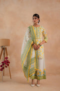 Juniper Gulbahaar Off-White Floral Printed Kurta Palazzo And Dupatta Set