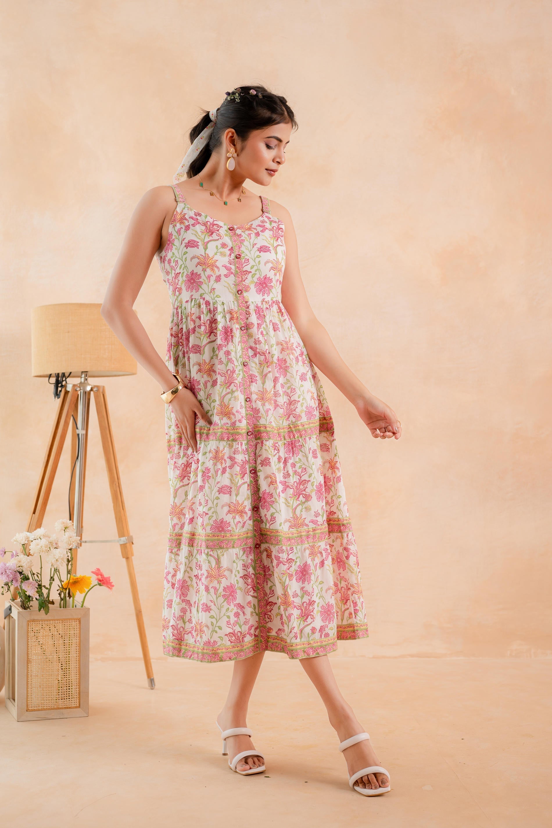 Juniper Ivory Blossom Panelled Kurta