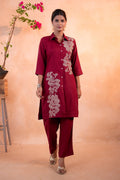 Juniper RedWood Bloom Printed Kurta Set