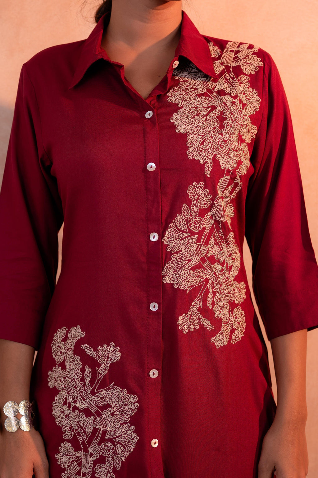 Juniper RedWood Bloom Printed Kurta Set