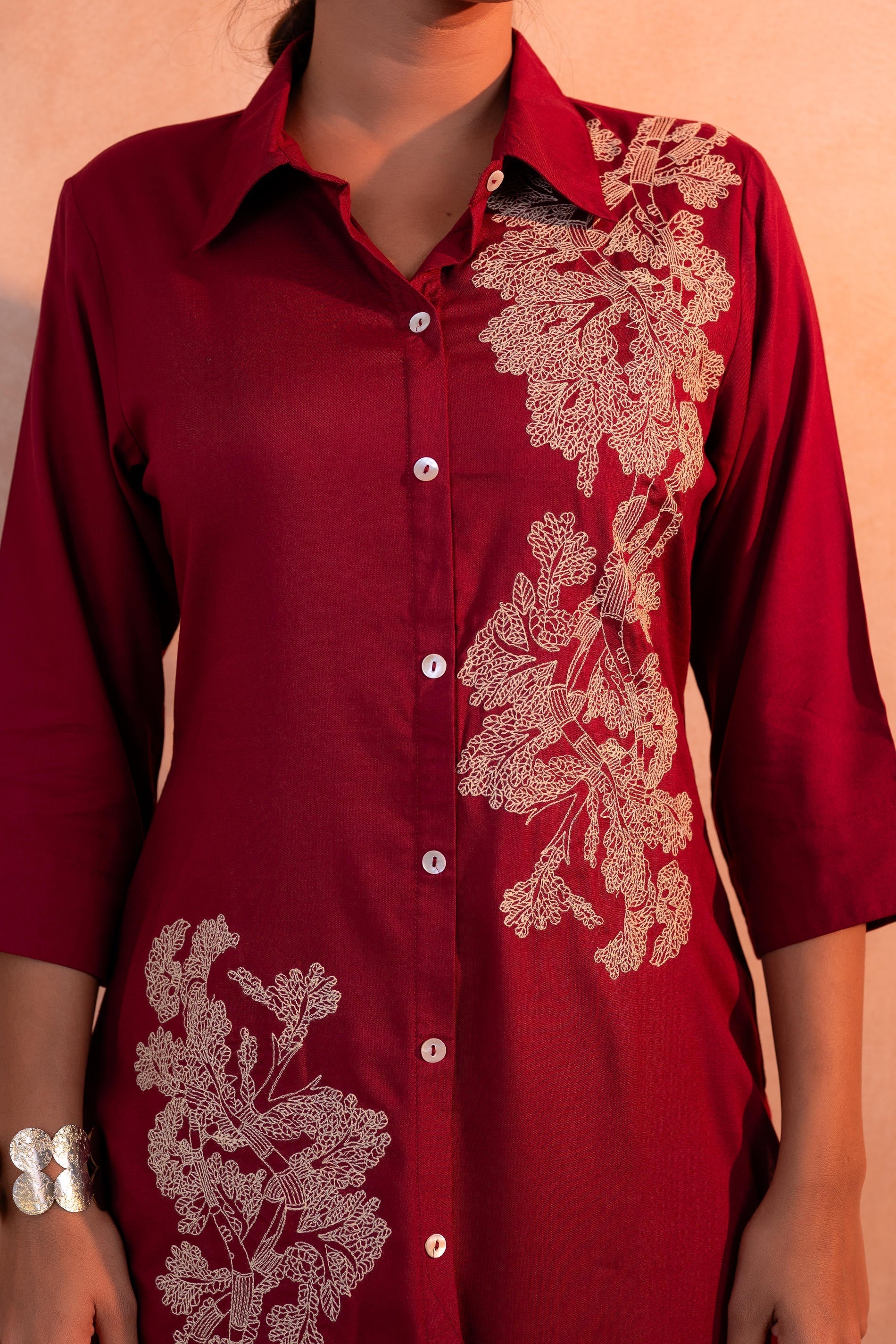Juniper RedWood Bloom Printed Kurta Set