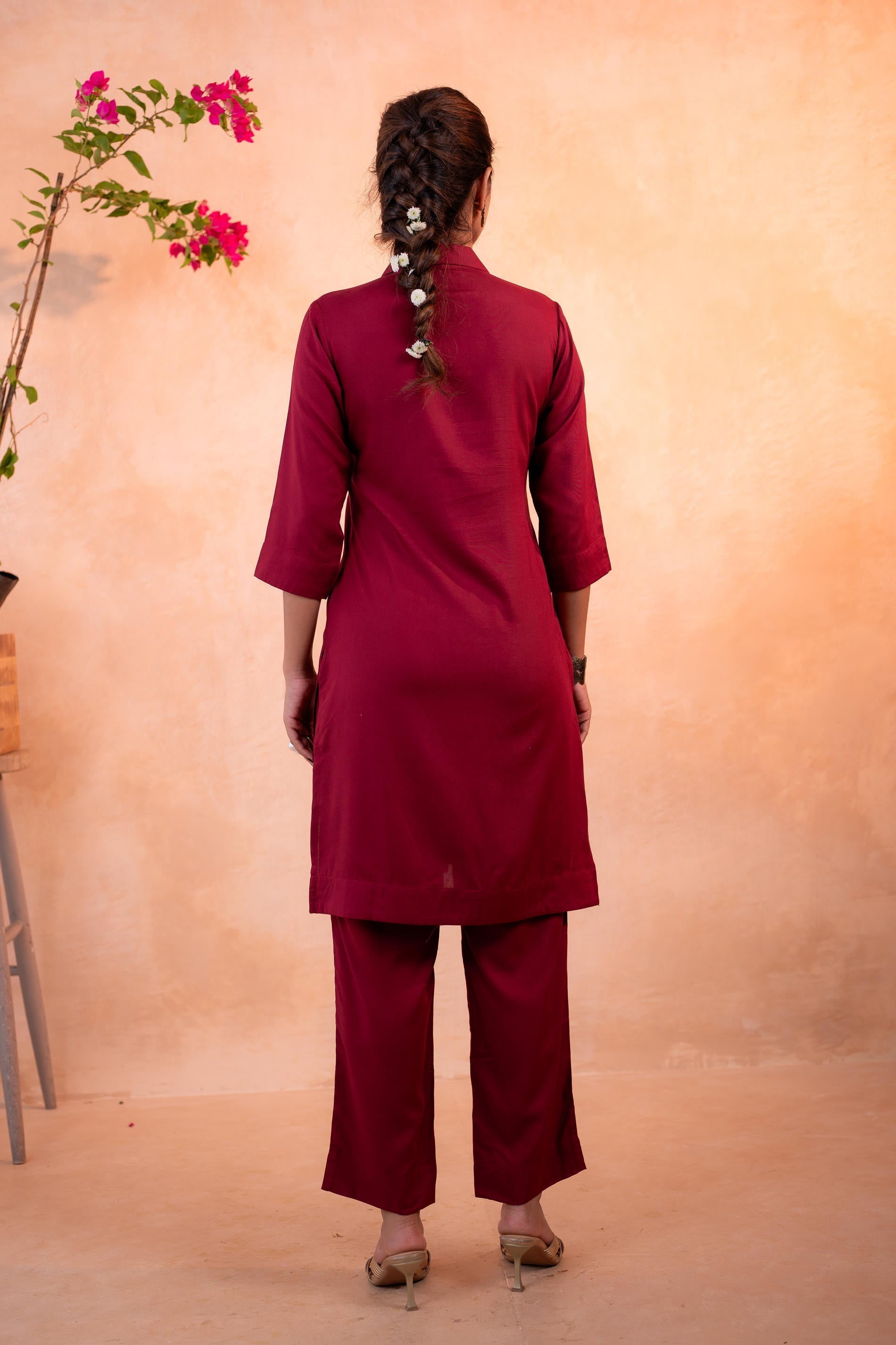 Juniper RedWood Bloom Printed Kurta Set