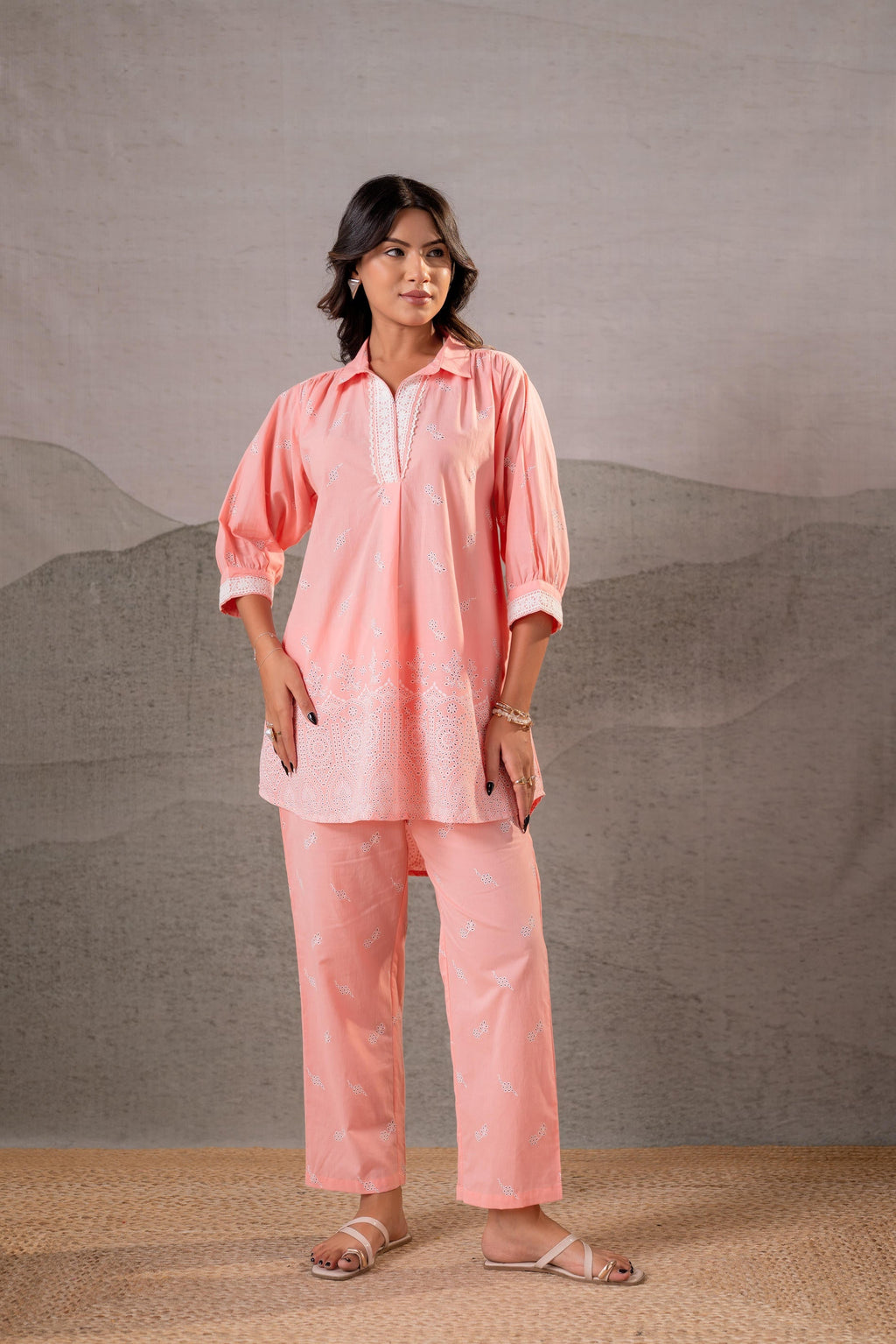 Juniper Pastel Festive Printed Kurta Set