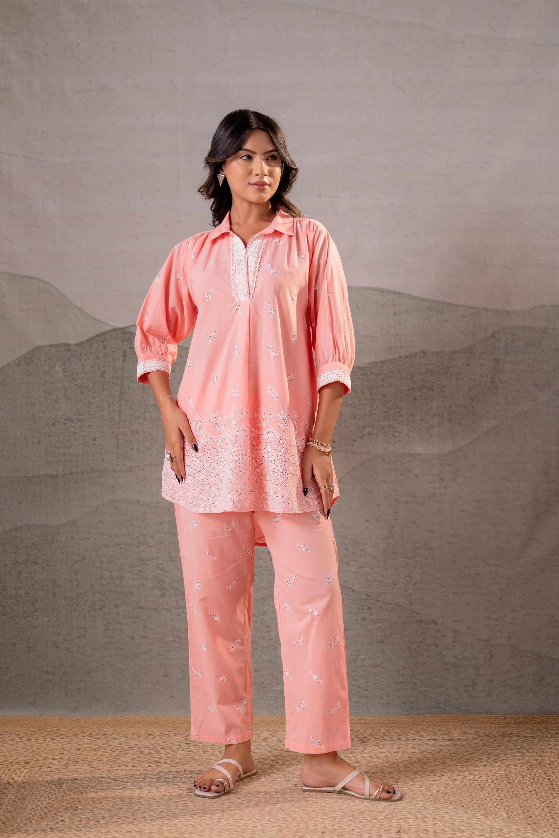 Juniper Pastel Festive Printed Kurta Set