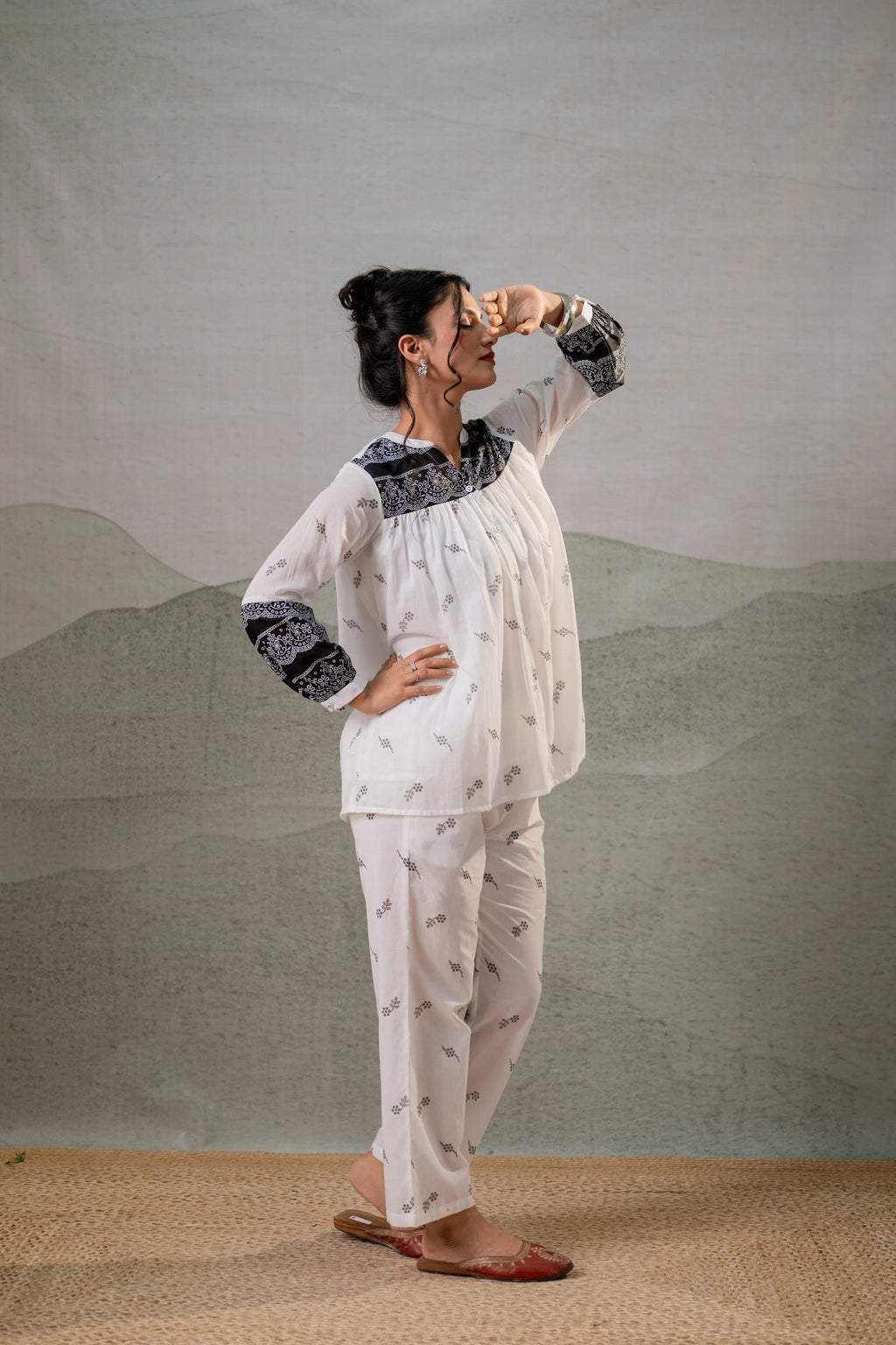Juniper Ivory Kalaa Printed Tunic Set
