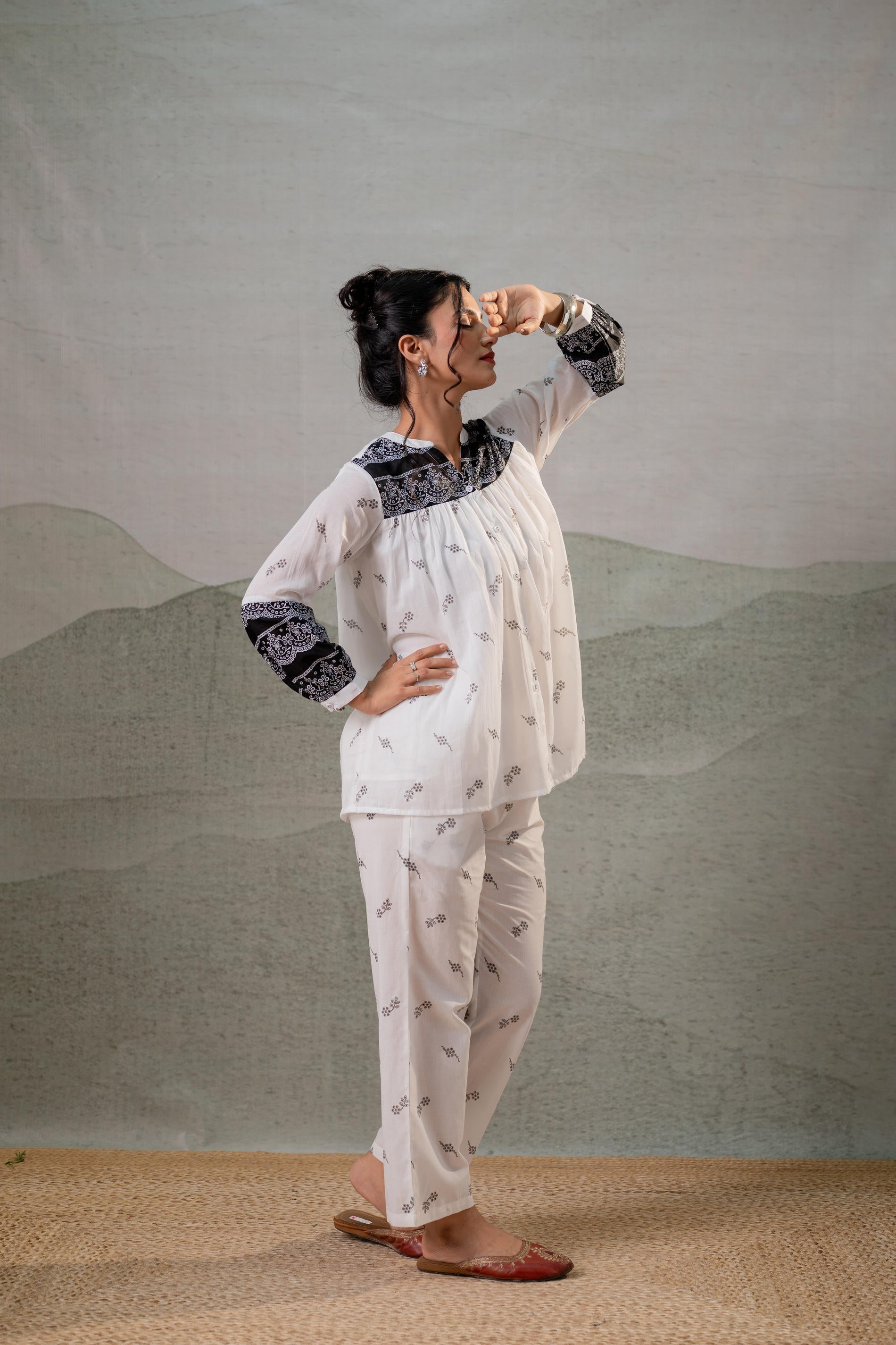 Juniper Ivory Kalaa Printed Tunic Set