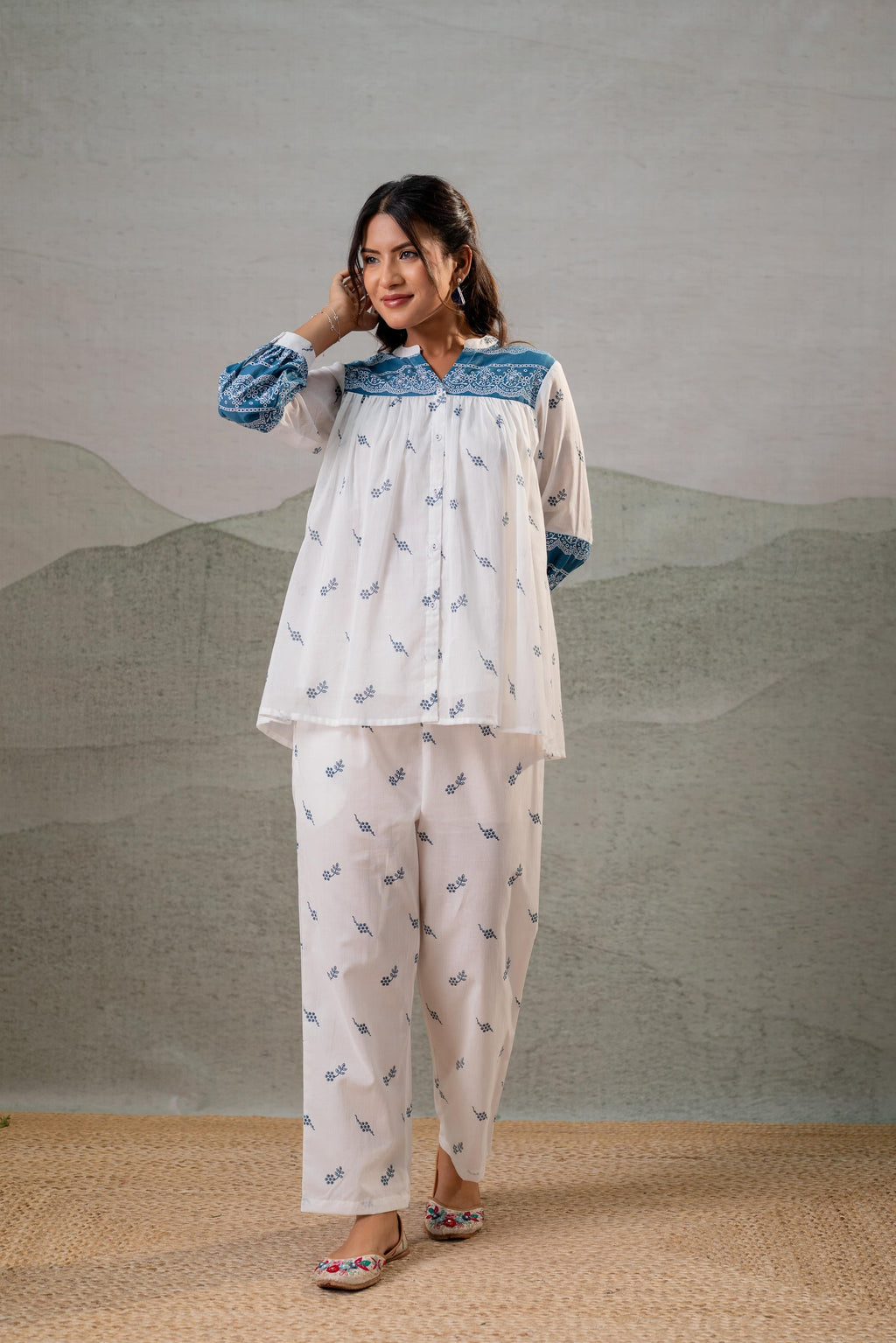 Juniper Ivory Kalaa Printed Tunic Set