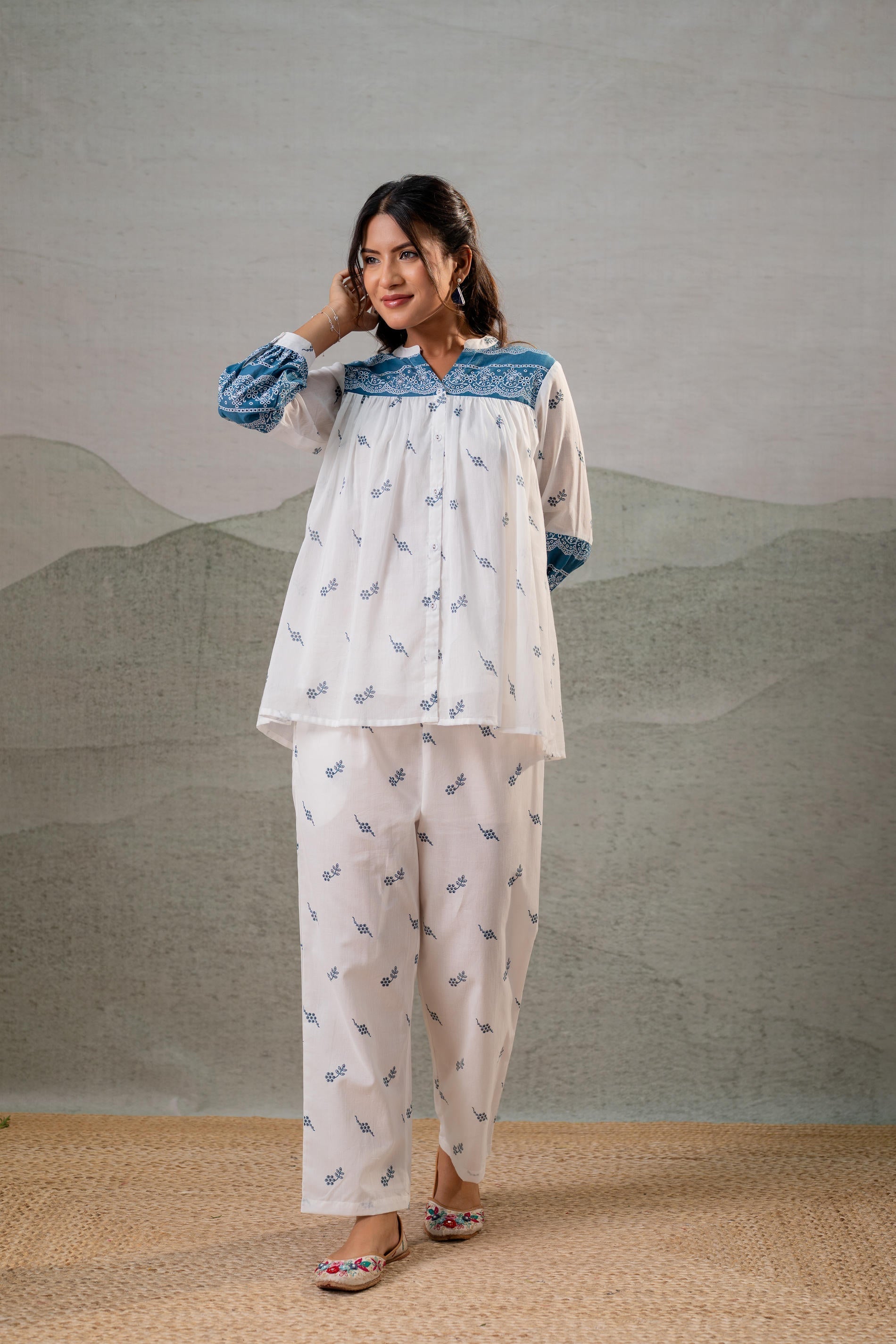 Juniper Ivory Kalaa Printed Tunic Set