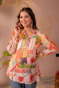 Juniper Abstract Printed Contemporary Tunic Top