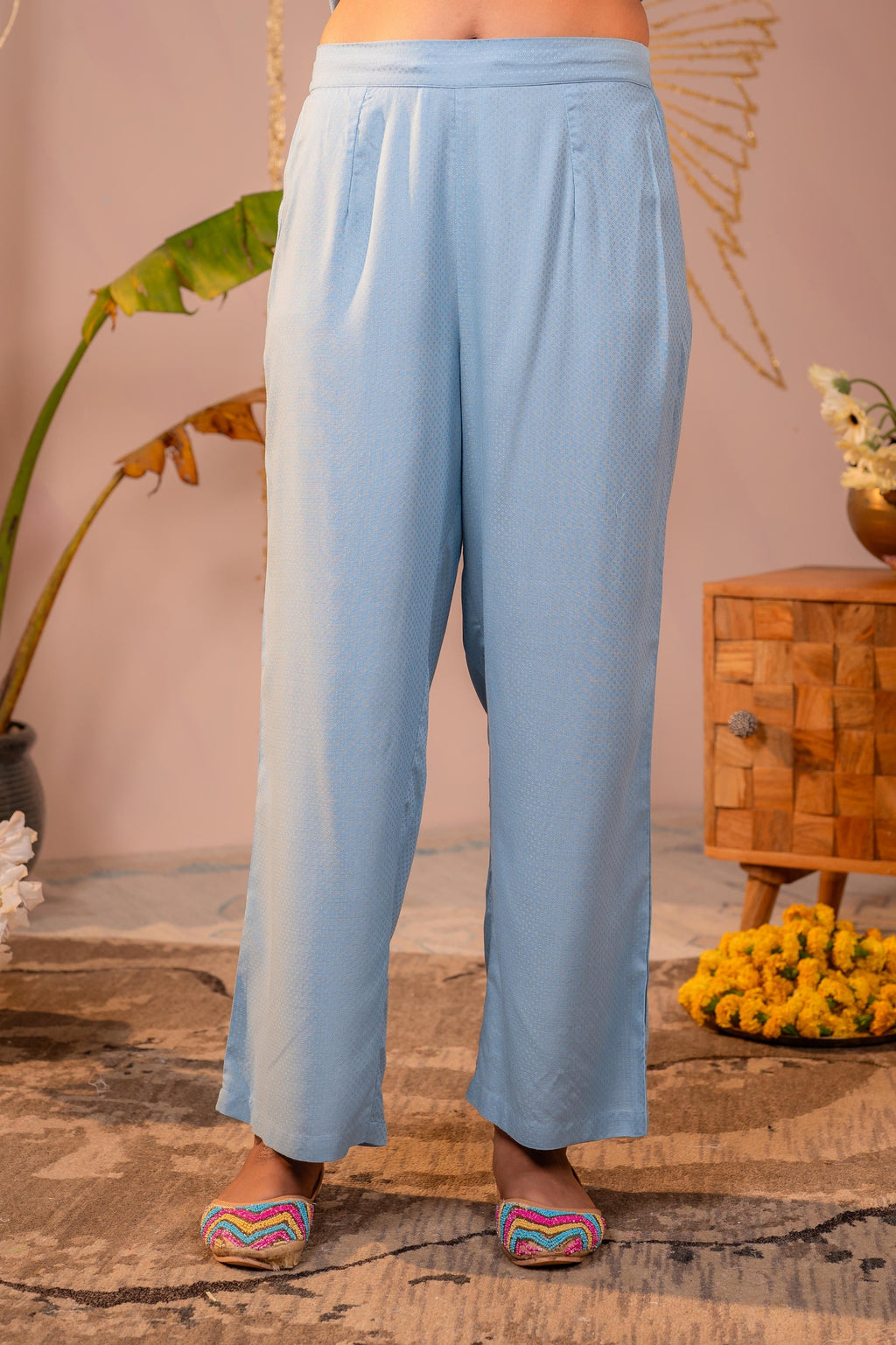 Juniper Blue Whisper Embroidered Comfort Co-ord