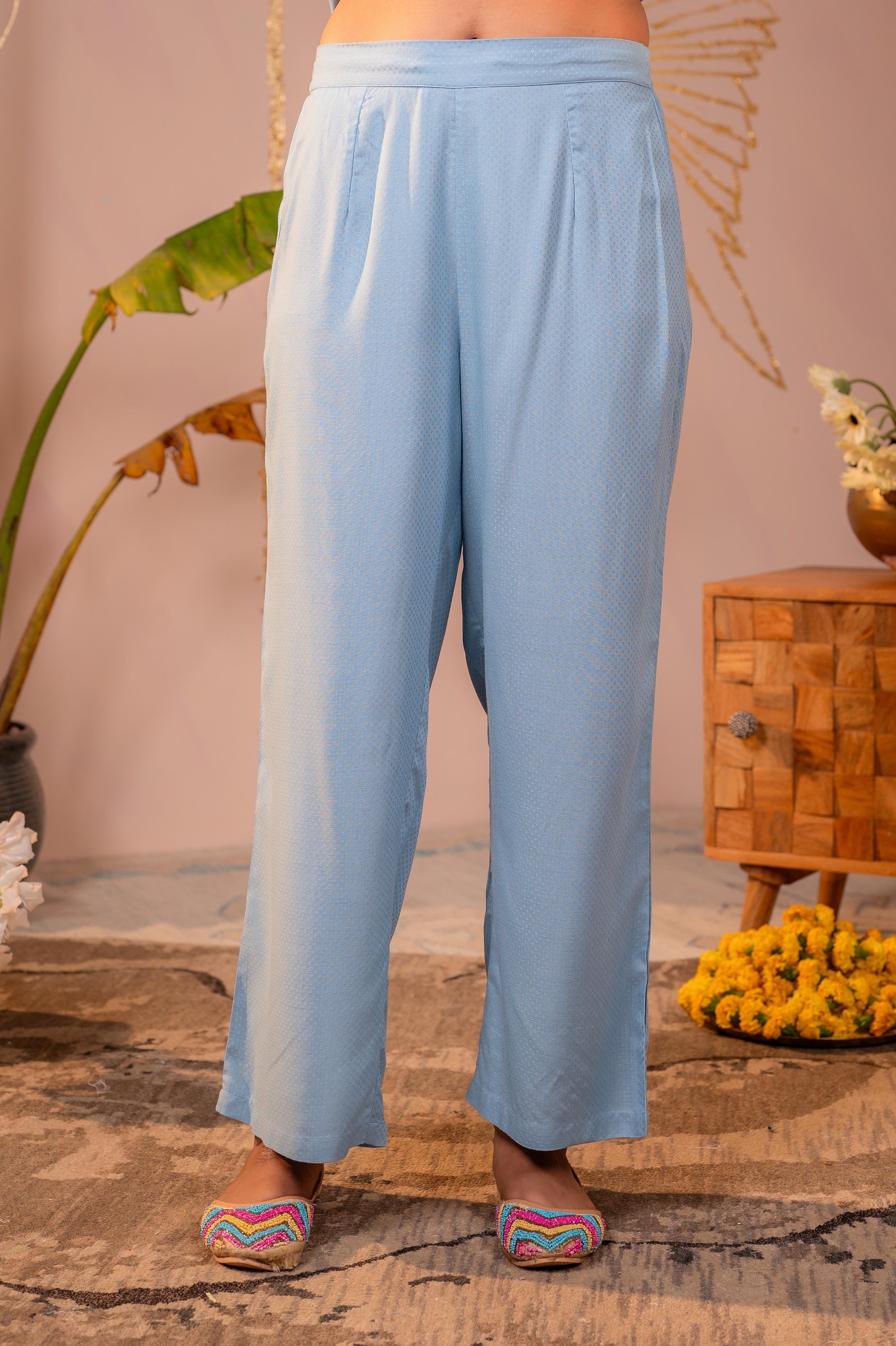 Juniper Blue Whisper Embroidered Comfort Co-ord