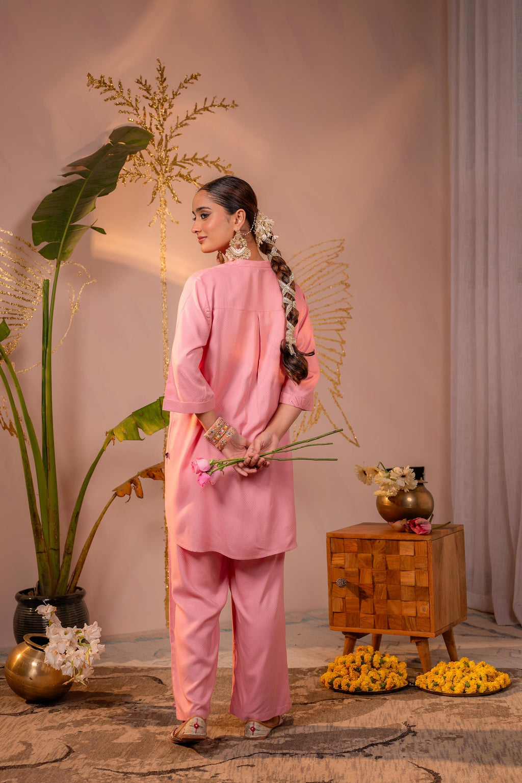 Juniper Pink Whisper Embroidered Comfort Co-ord