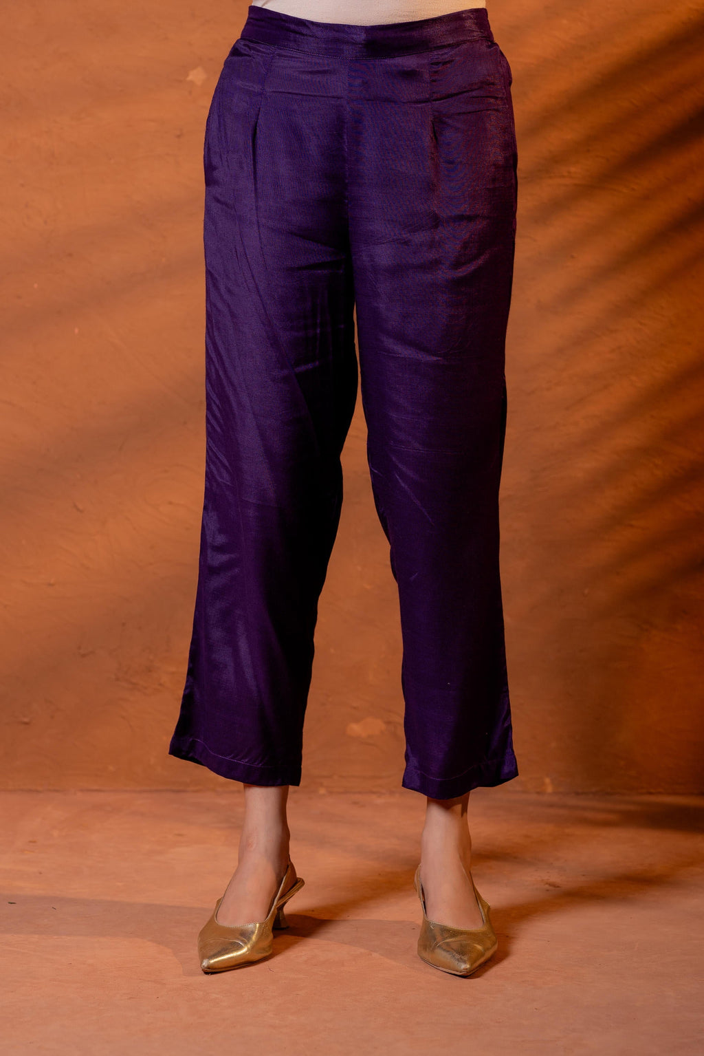 Juniper Purple Manmade Fiber Flared Kurta Pant And Dupatta Set With Zari, Mirror, Thread & Sequin Work