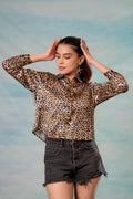 Juniper Lamora Leopard Print Button-Down Shirt