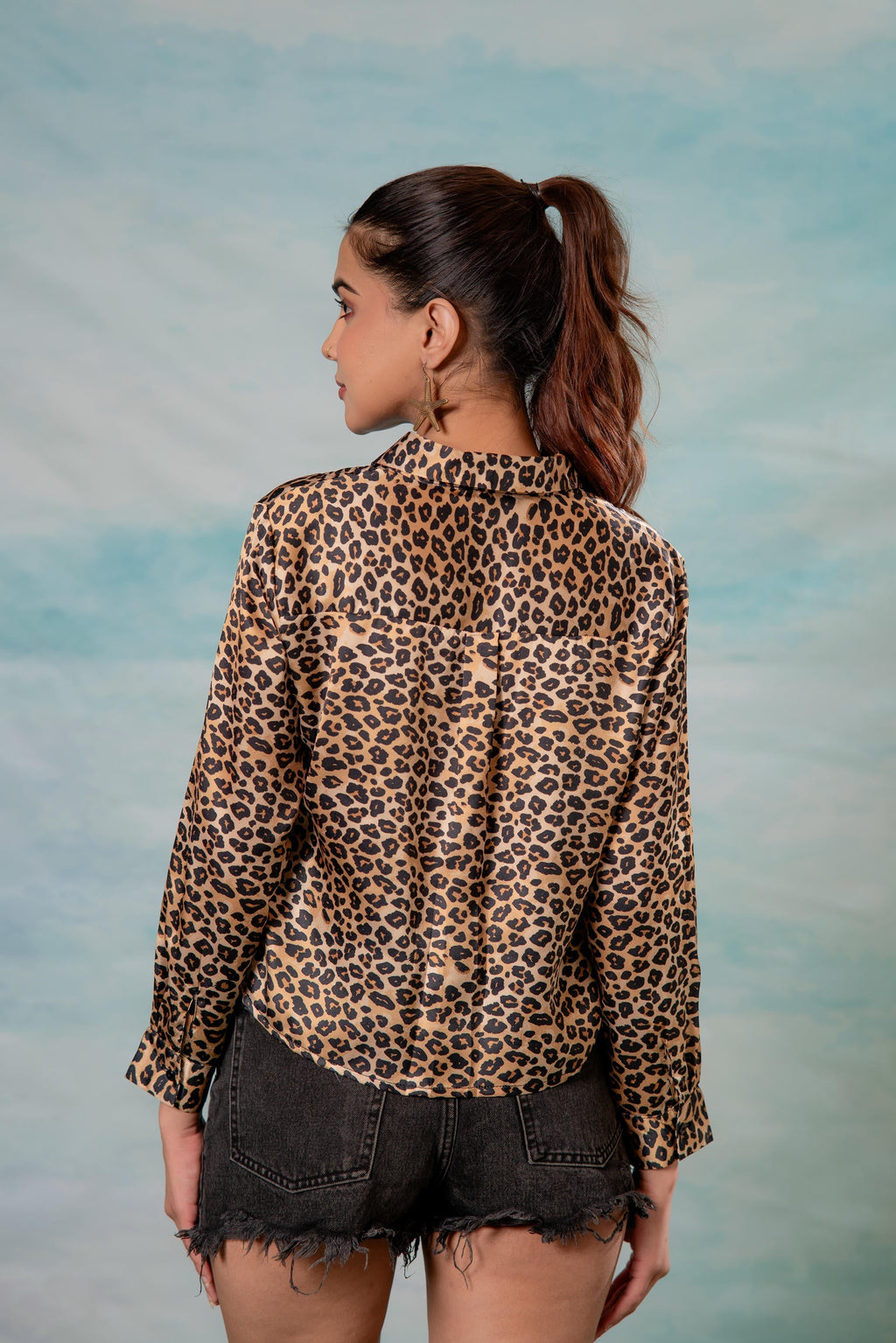 Juniper Lamora Leopard Print Button-Down Shirt