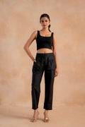 Juniper Lamora Women? Black Straight-Fit Utility Pants