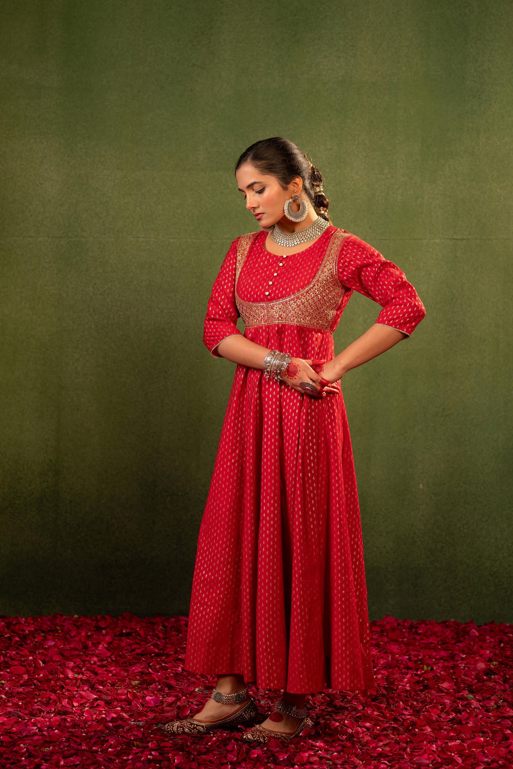 Juniper Gulnaar Riwaayat Maroon Anarkali Dress
