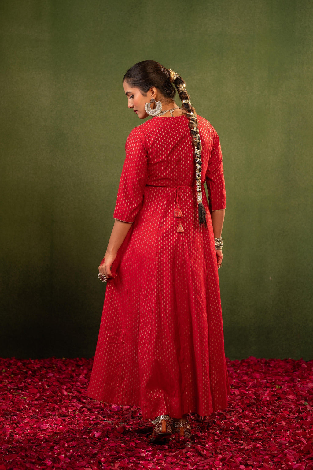 Juniper Gulnaar Riwaayat Maroon Anarkali Dress