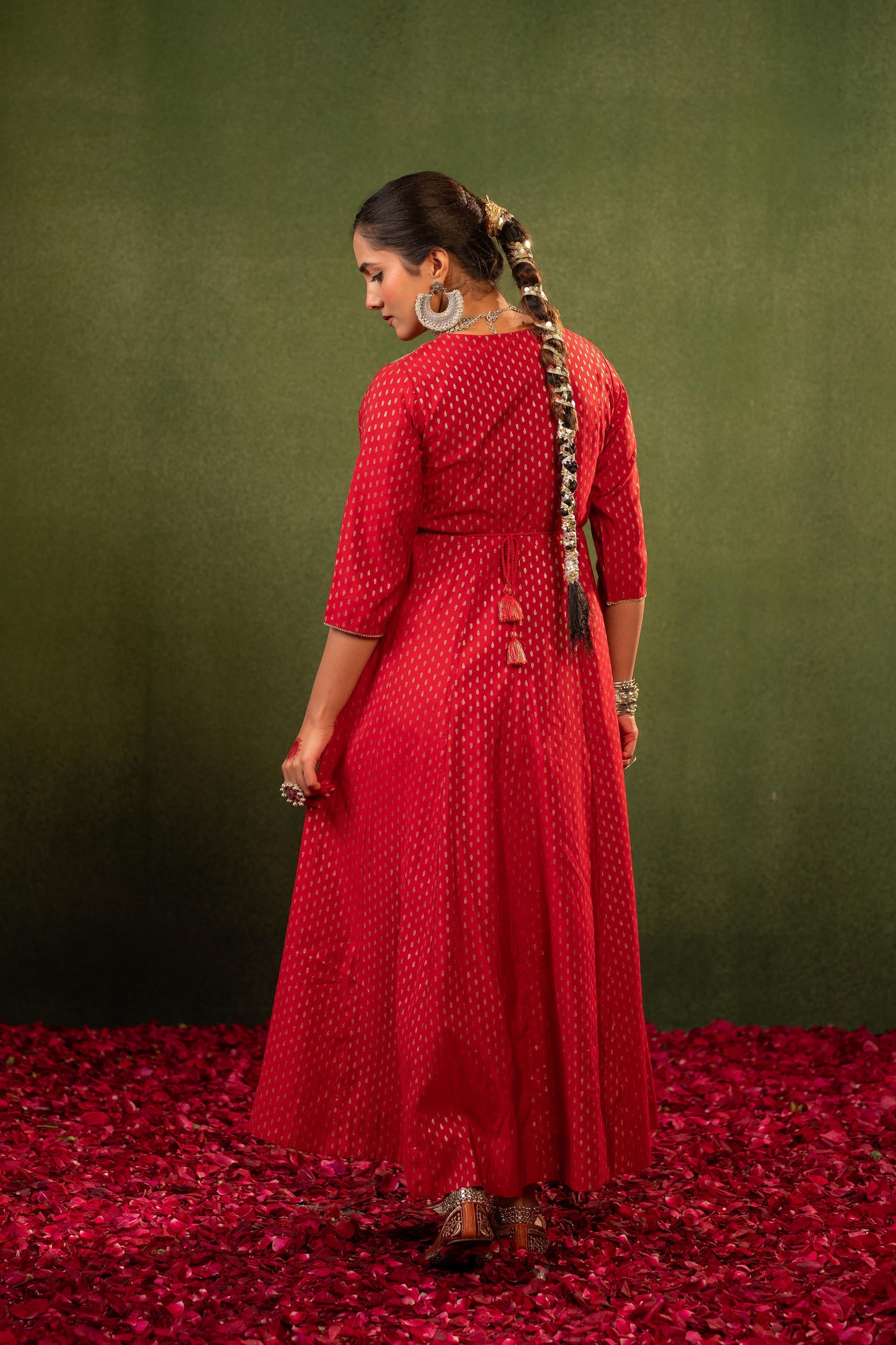 Juniper Gulnaar Riwaayat Maroon Anarkali Dress