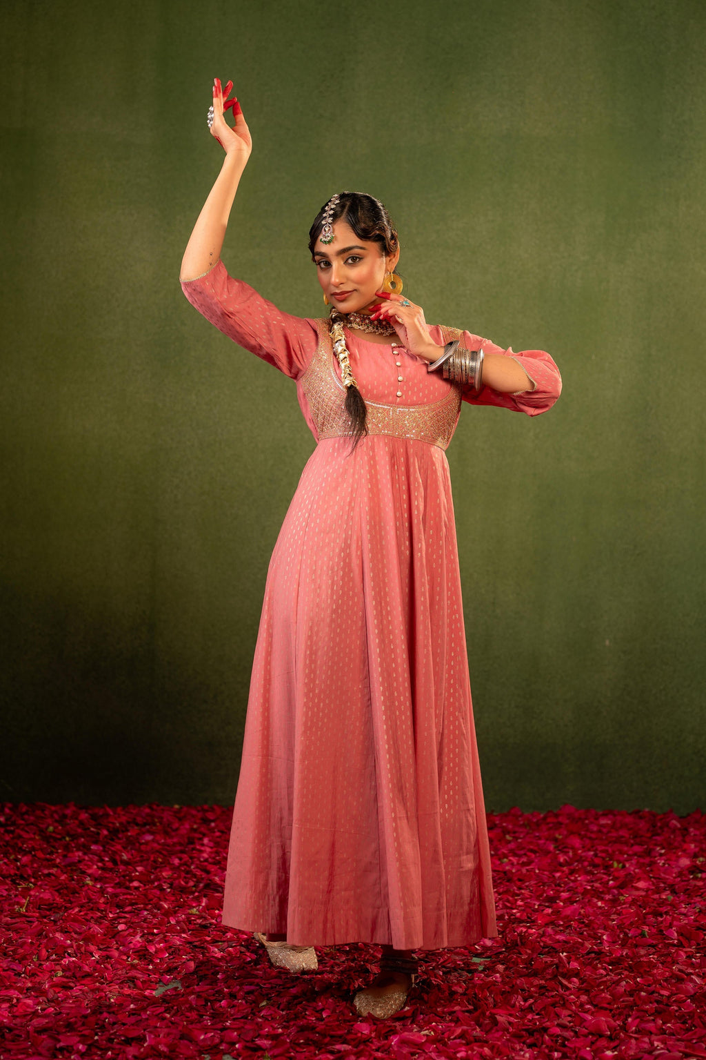 Juniper Gulnaar Riwaayat Pink Anarkali Dress