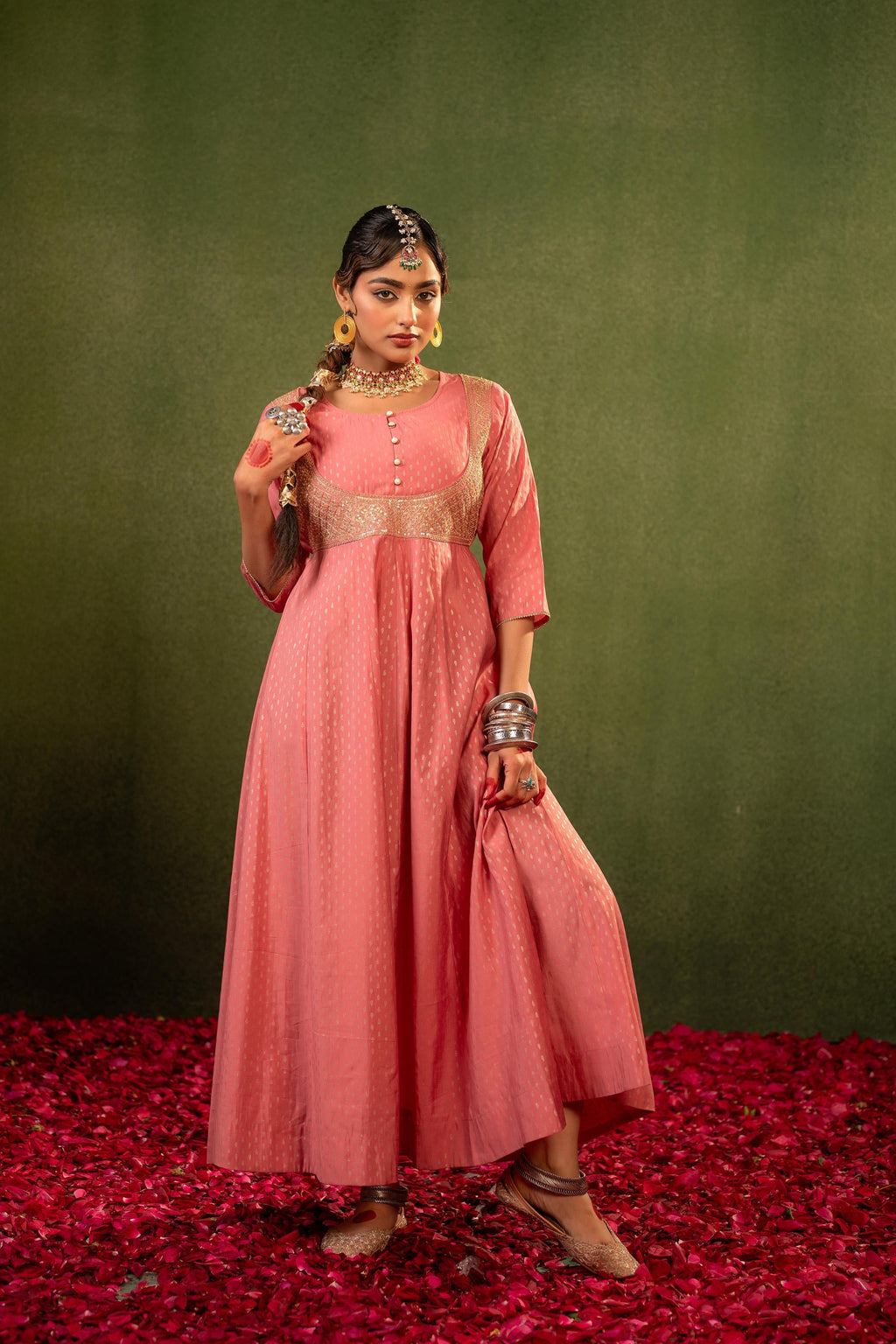 Juniper Gulnaar Riwaayat Pink Anarkali Dress