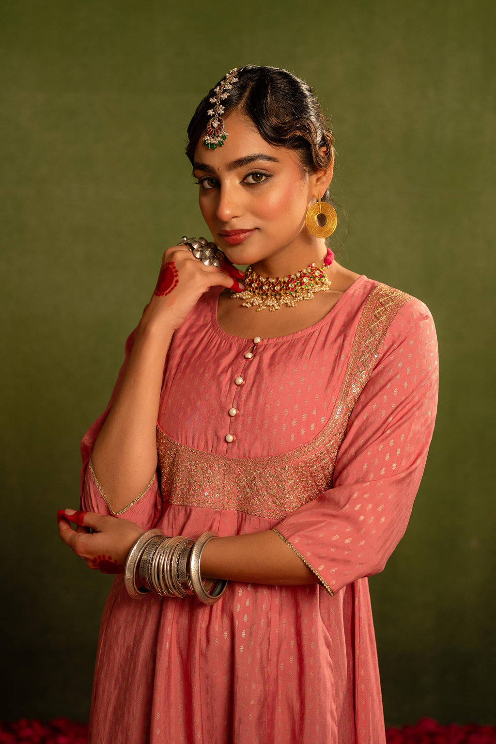 Juniper Gulnaar Riwaayat Pink Anarkali Dress