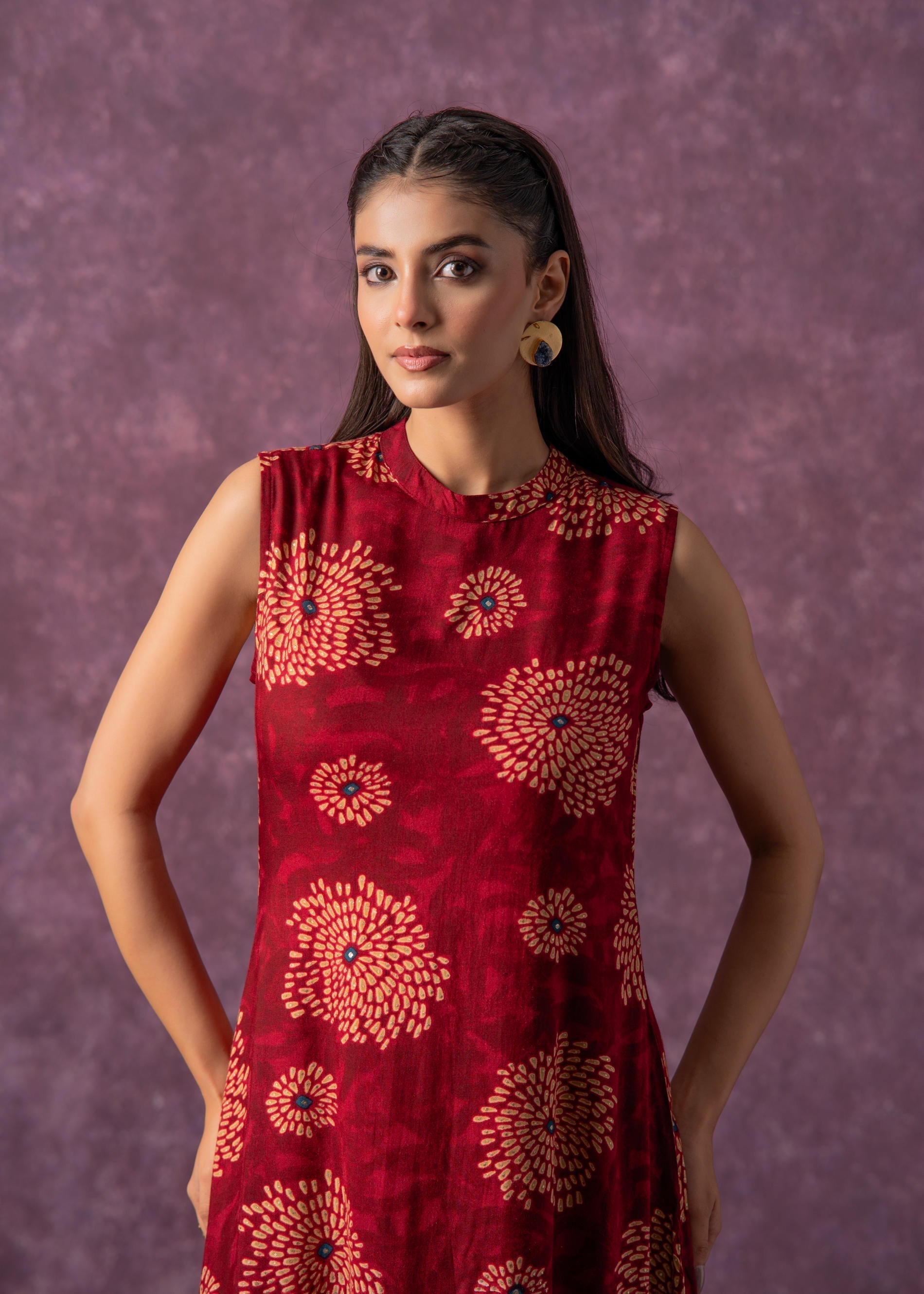 Juniper Women's Fuchsia Floral Printed Kurta With Pant Set