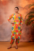 Juniper Sunflora Bloom Printed Kurta Set