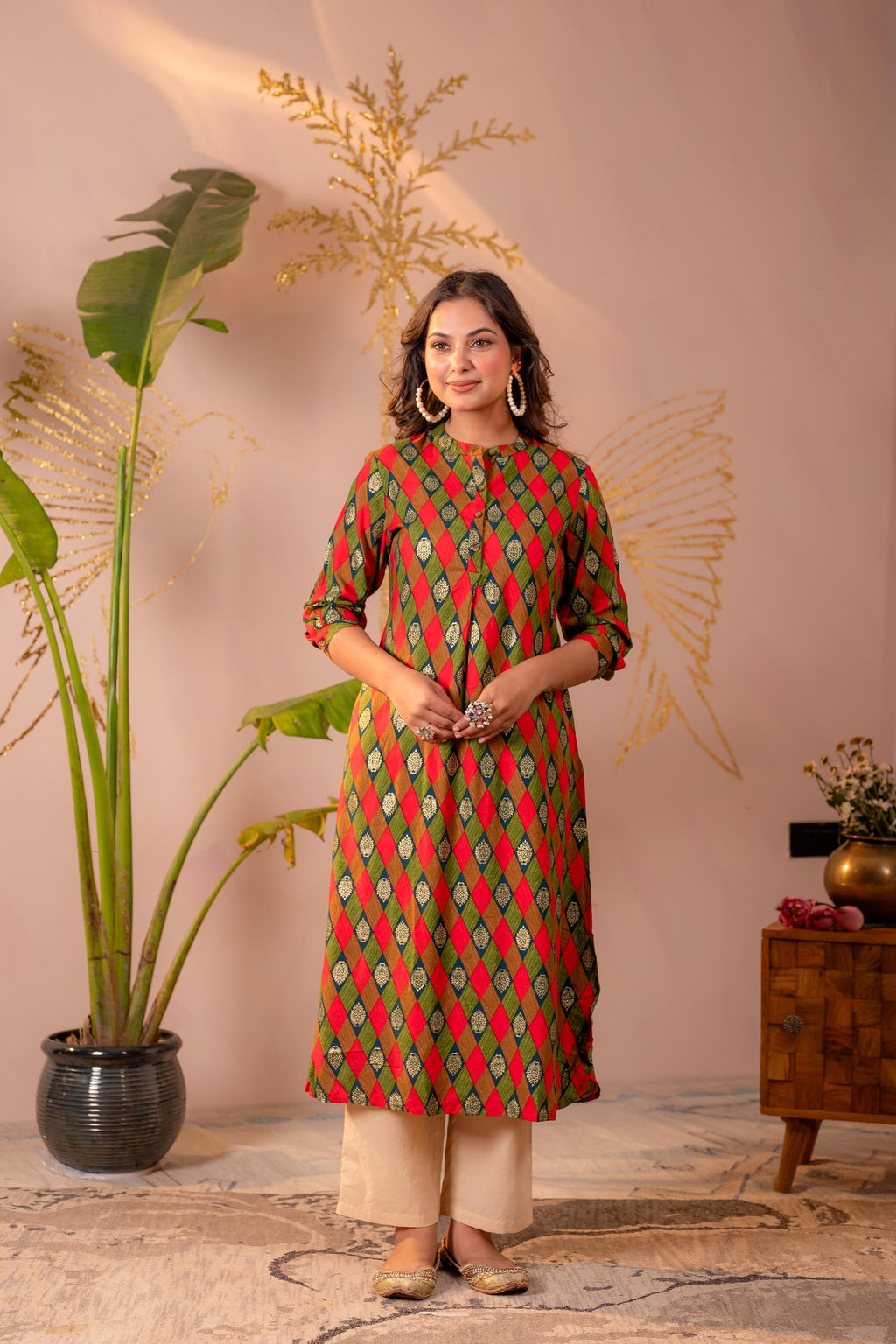 Juniper Geometric Printed Straight Kurta