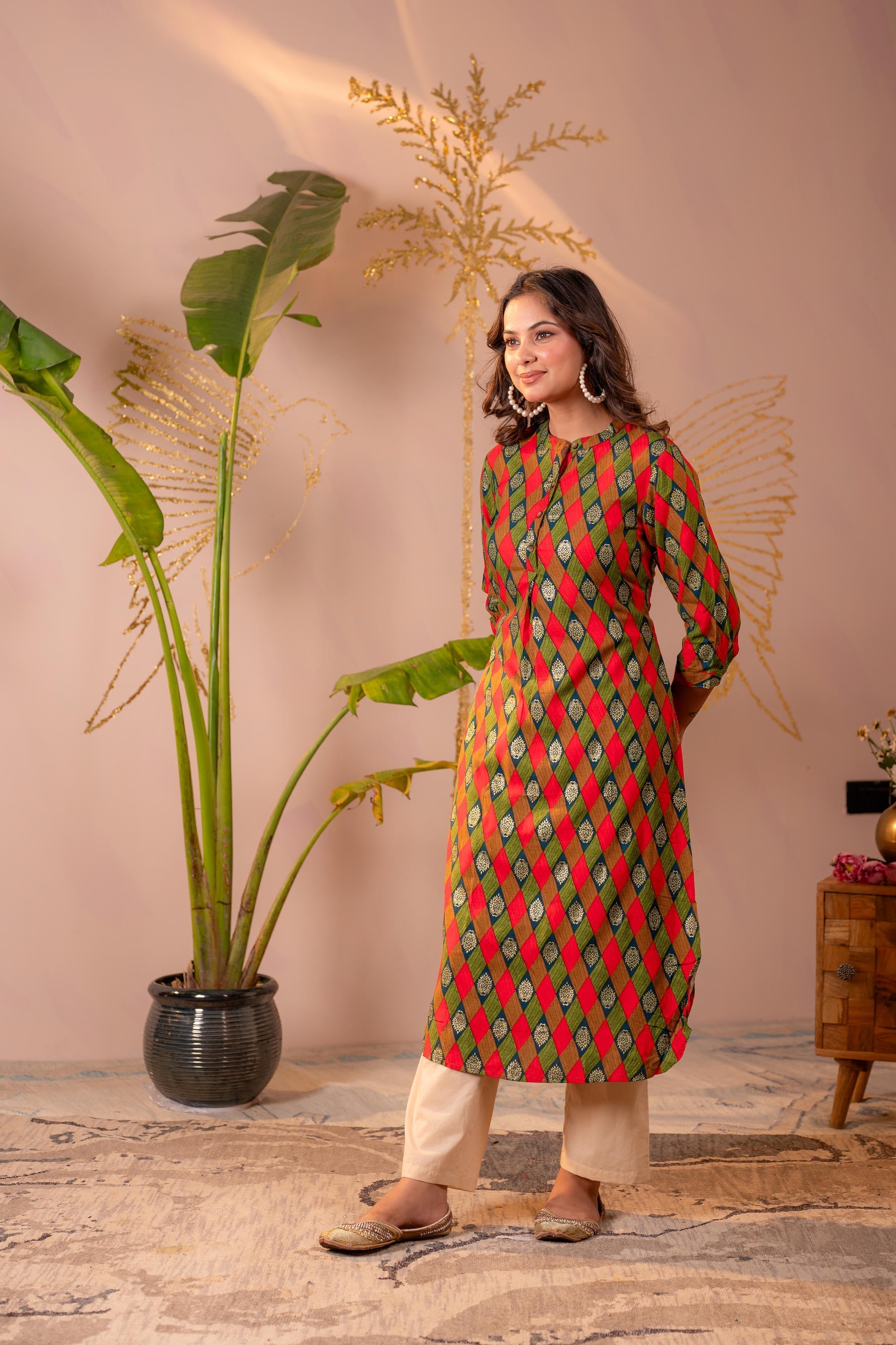 Juniper Geometric Printed Straight Kurta