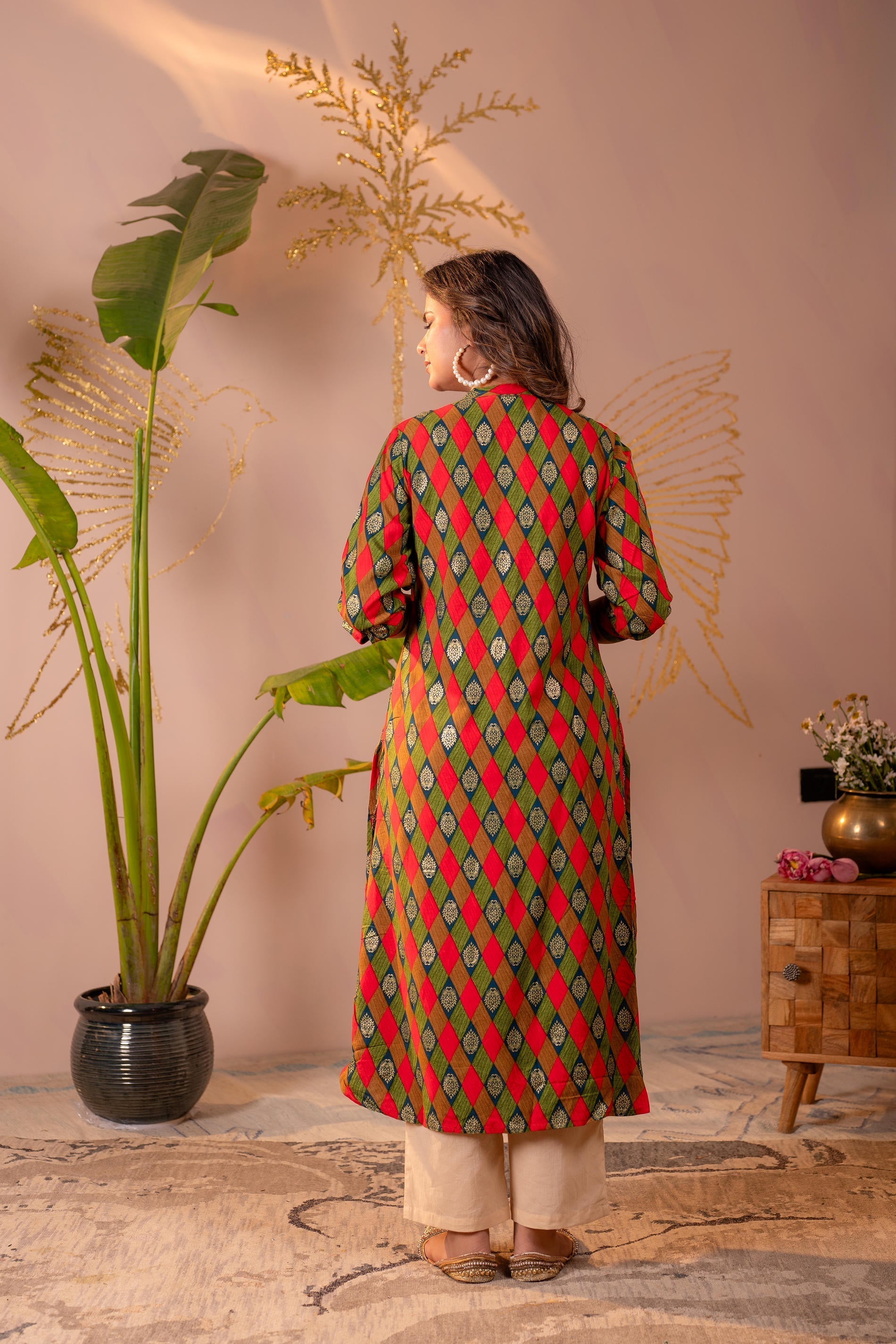 Juniper Geometric Printed Straight Kurta