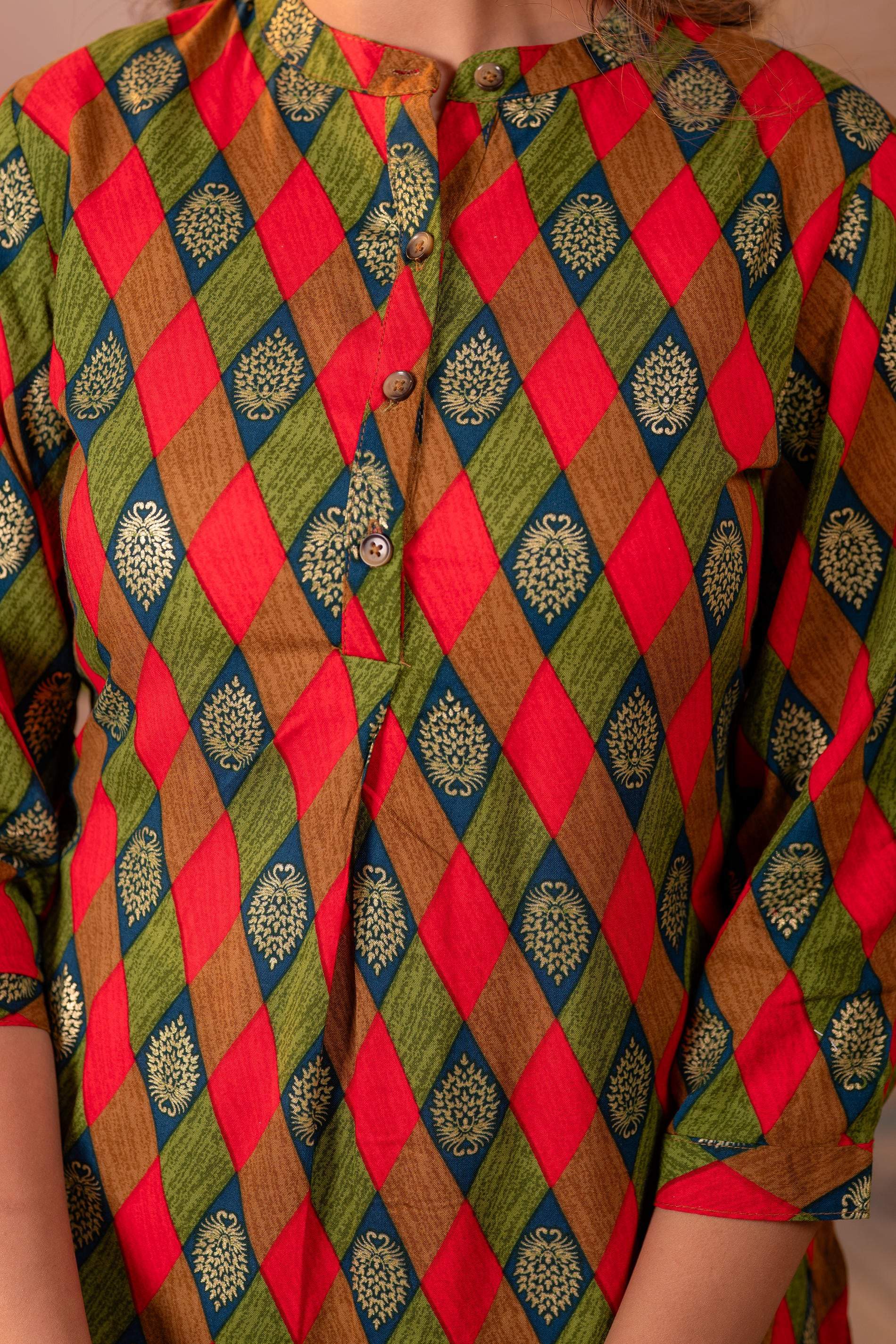 Juniper Geometric Printed Straight Kurta