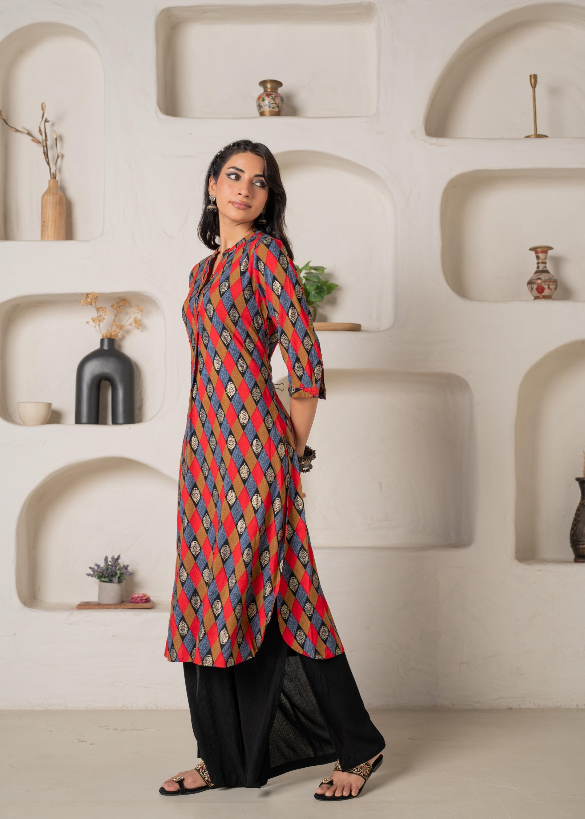 Juniper Geometric Printed Straight Kurta