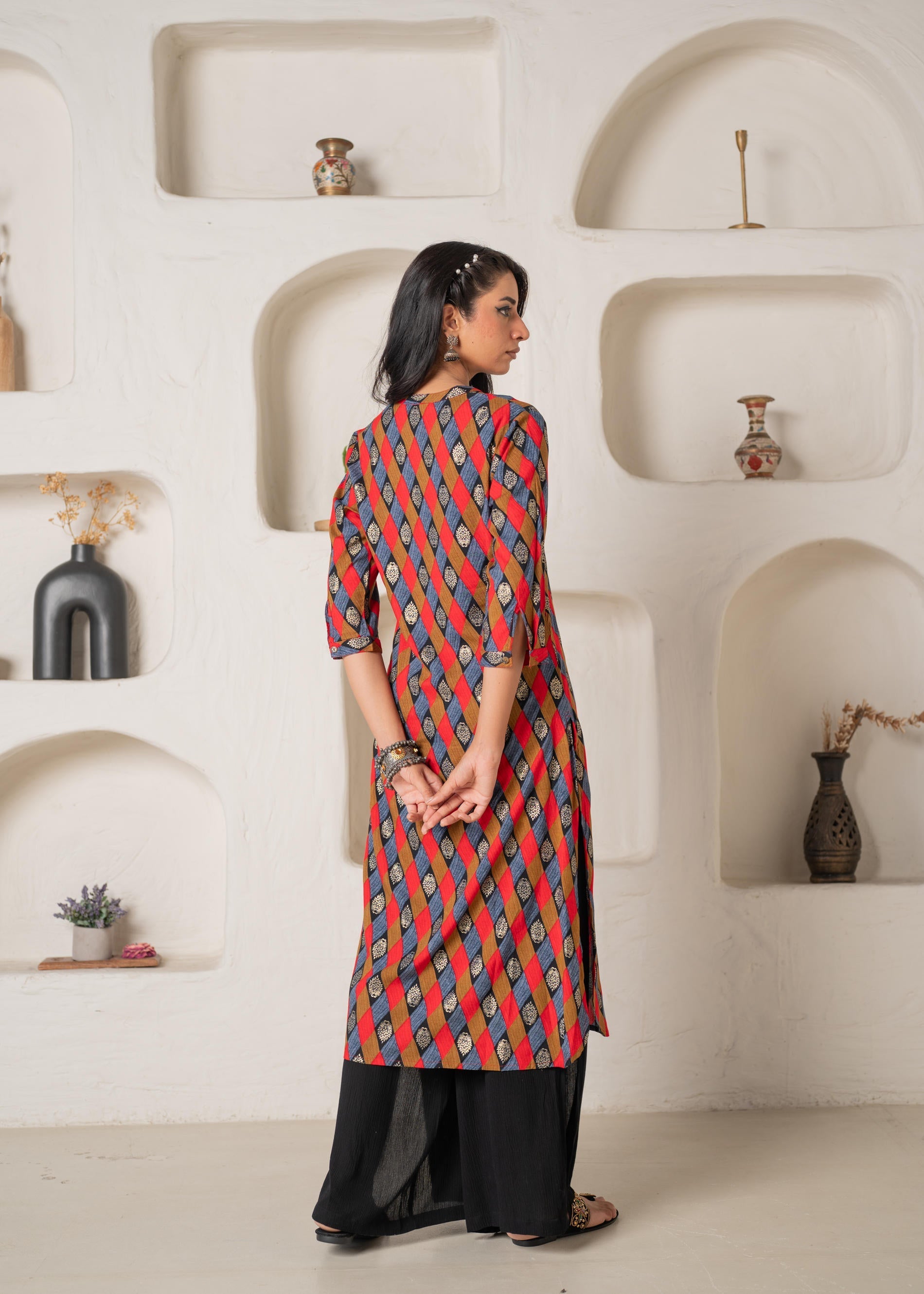 Juniper Geometric Printed Straight Kurta
