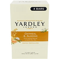 Yardley London Oatmeal & Almond Bar Soap, 4.0 oz (4-Pack)