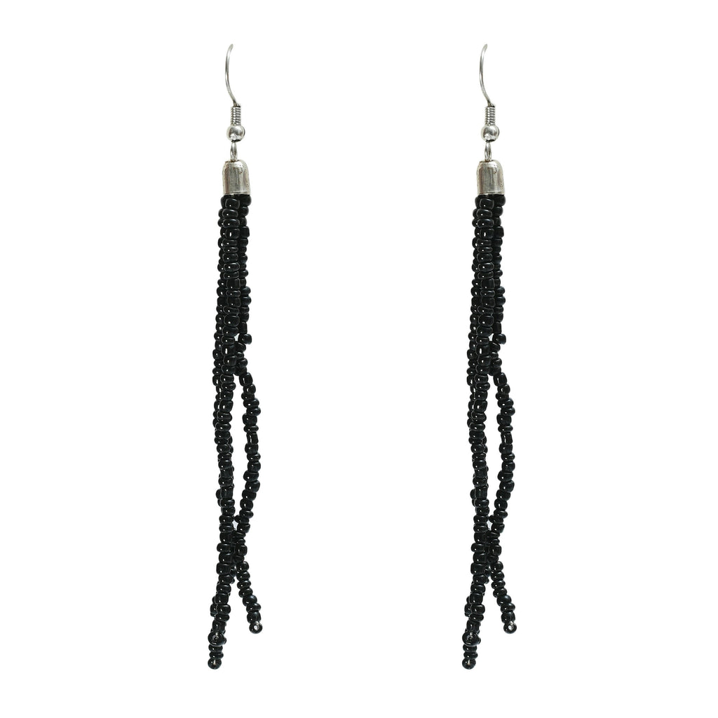 Mominos Fashion Johar Kamal Handicraft Finish Beads Work Long Necklace For Women (Black /Golden)