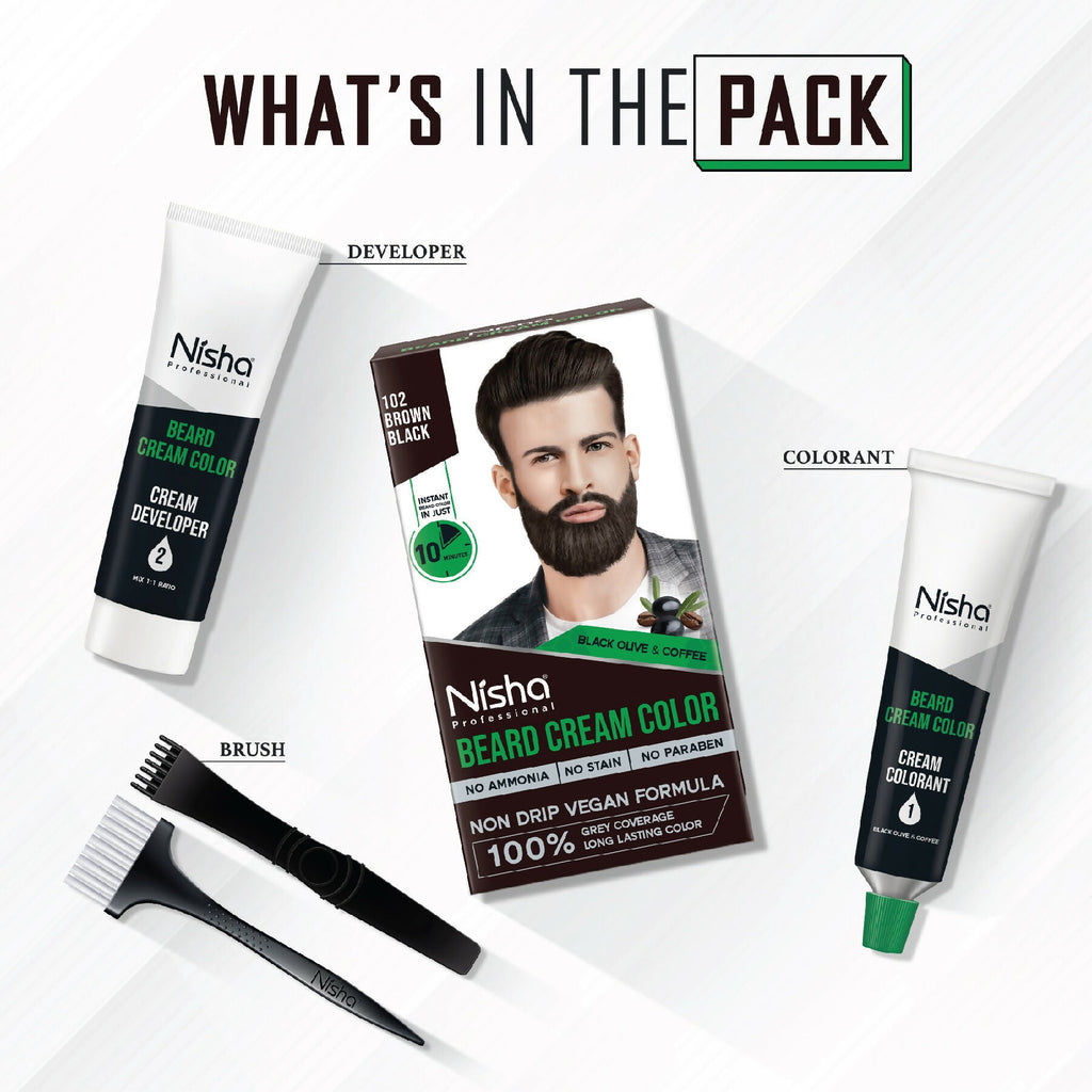 Nisha Beard Colour for Men - Black Brown