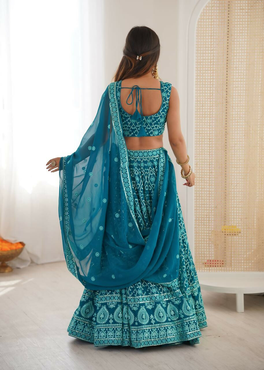 Lehenga Mart Designer Indian Wedding Lehenga Choli-Blue