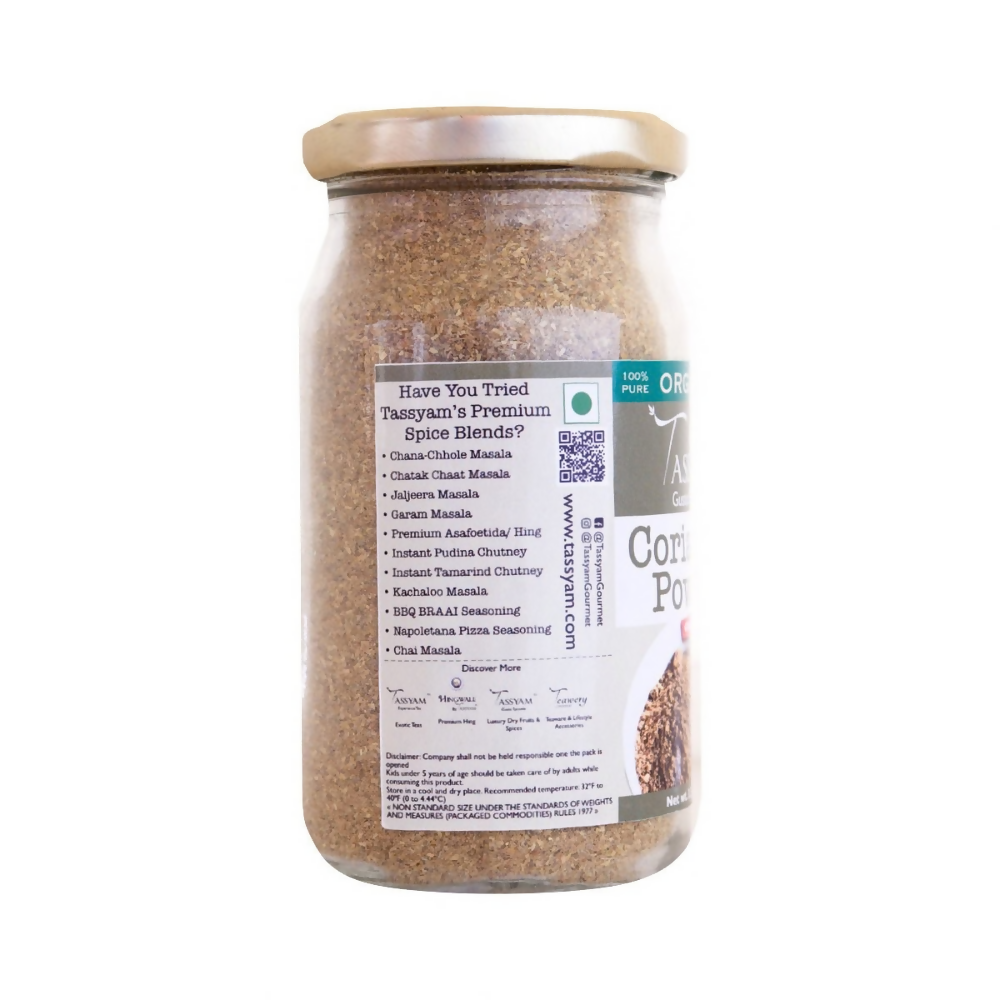 Tassyam Organics Certified 100% Organic Coriander Seeds Powder