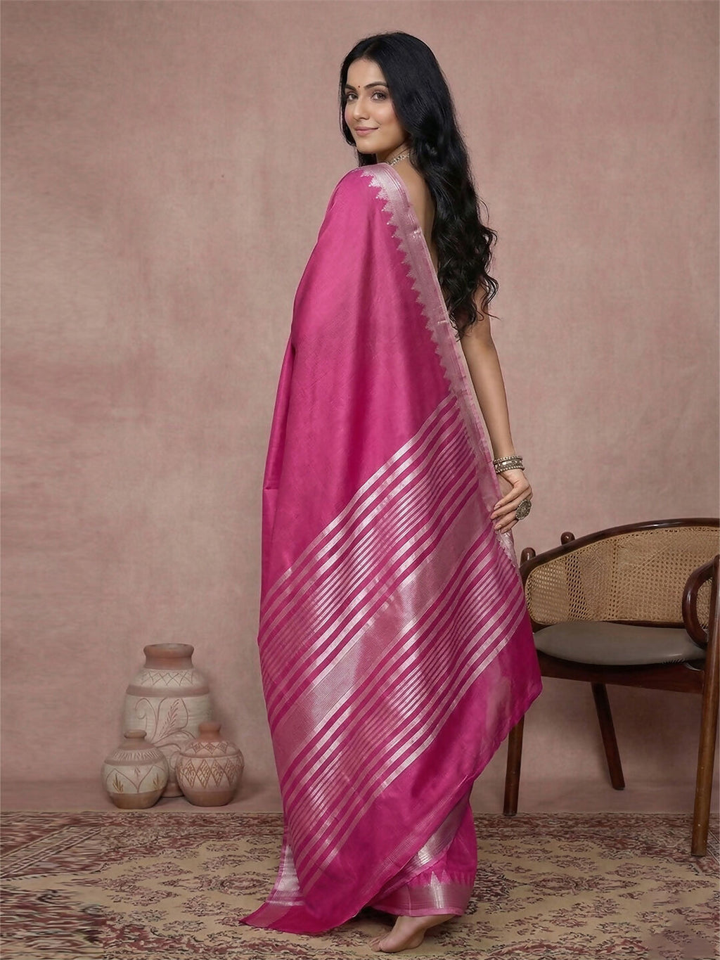 Shree Shyam Fashion Wine Cotton Saree