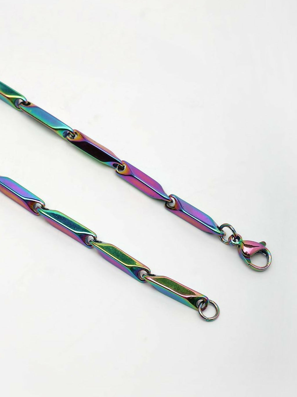 NVR Men's Handcrafted Multicolour Rhodium Plated Chain