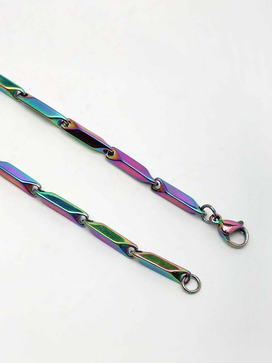 NVR Men's Handcrafted Multicolour Rhodium Plated Chain