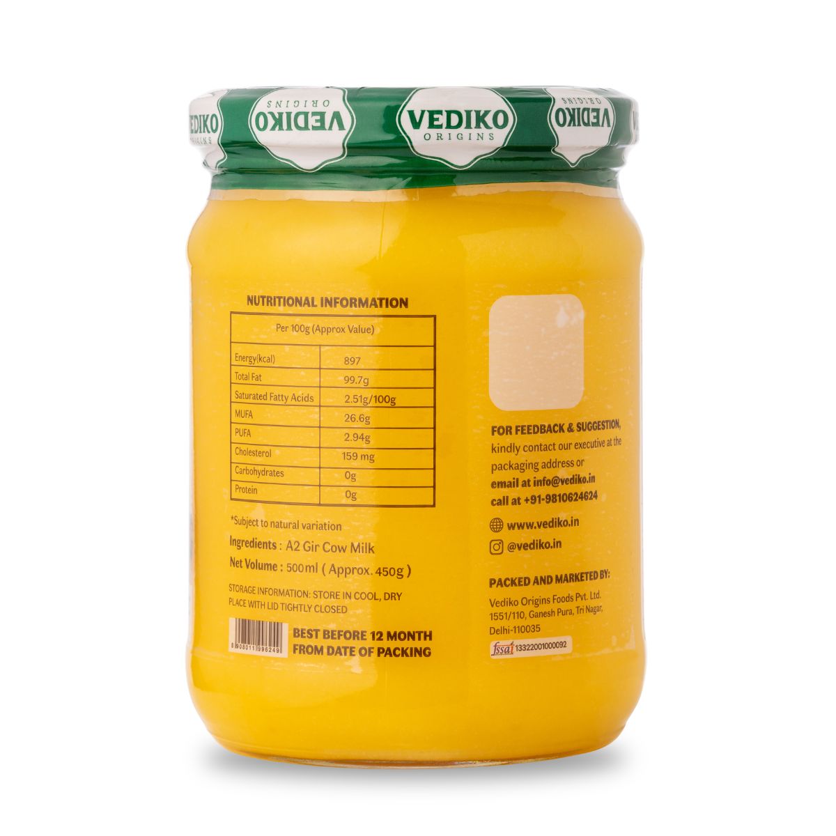 Vediko Origins A2 Gir Cow Ghee