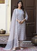Vegaa Fashion Light-Beige Cotton Kota Checks Salwar Suit