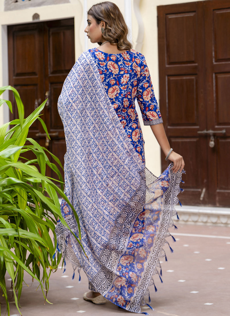 Vegaa Fashion Light-Purple Cotton Kota Checks Salwar Suit